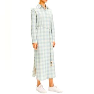Theory Check Belted Shirtdress Size Medium